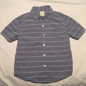 Short sleeve blue stripe button down